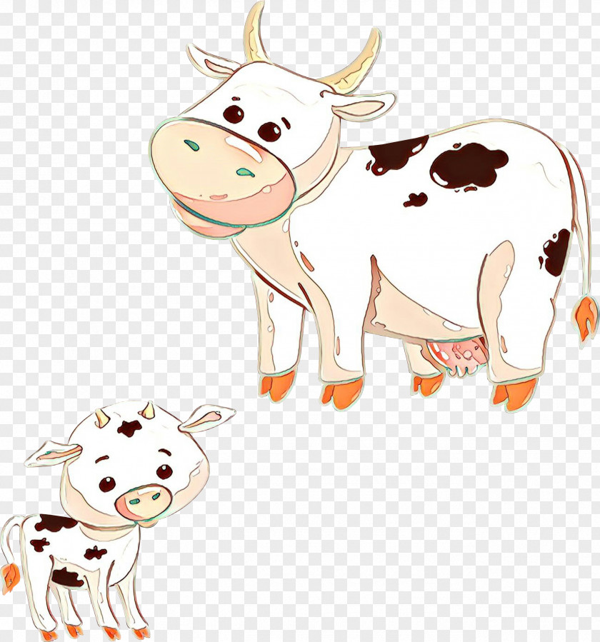Cartoon Bovine Dairy Cow Animal Figure Snout PNG
