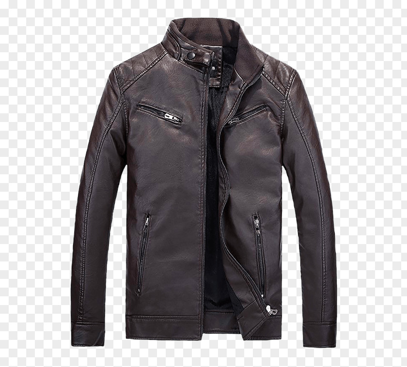 Jacket Flight Leather Outerwear Coat PNG