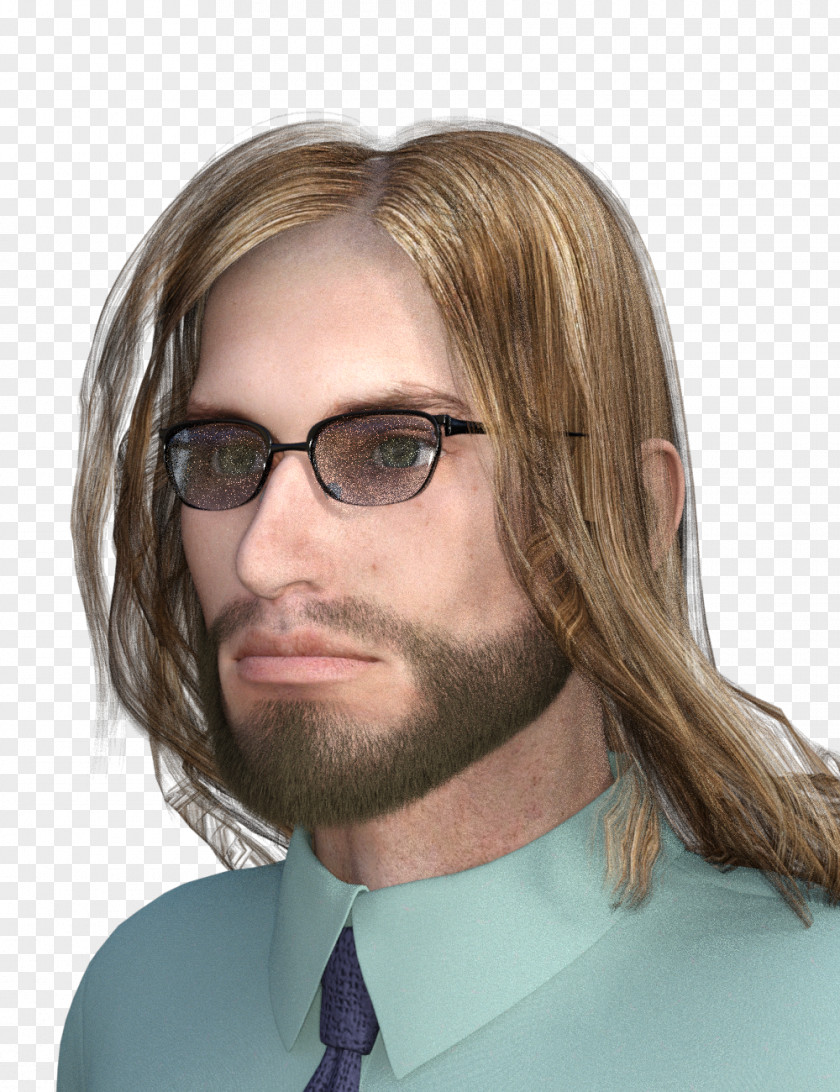 Moustache Long Hair Beard Glasses PNG