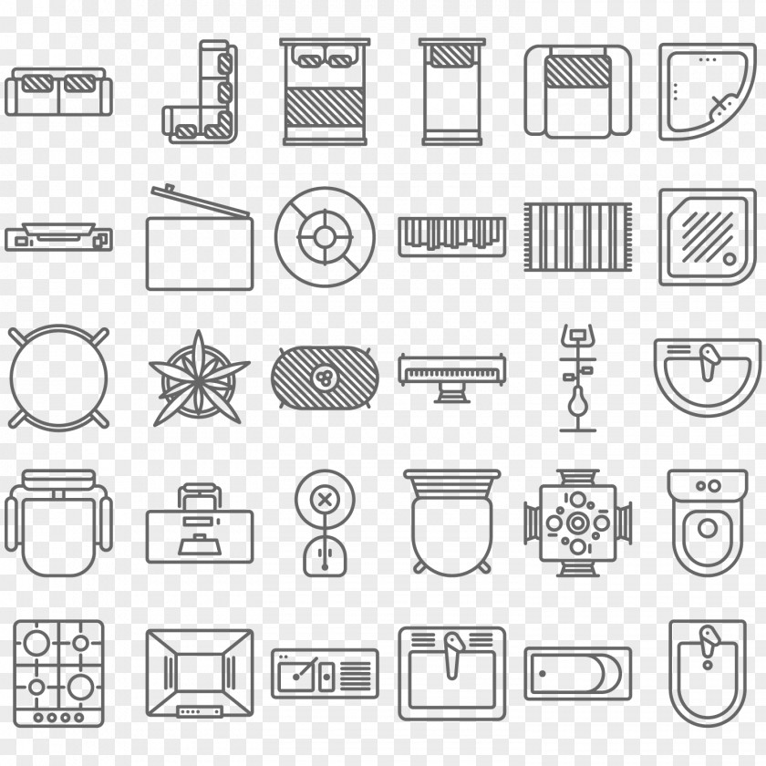 Vector Furniture Icon In The Top View Couch PNG