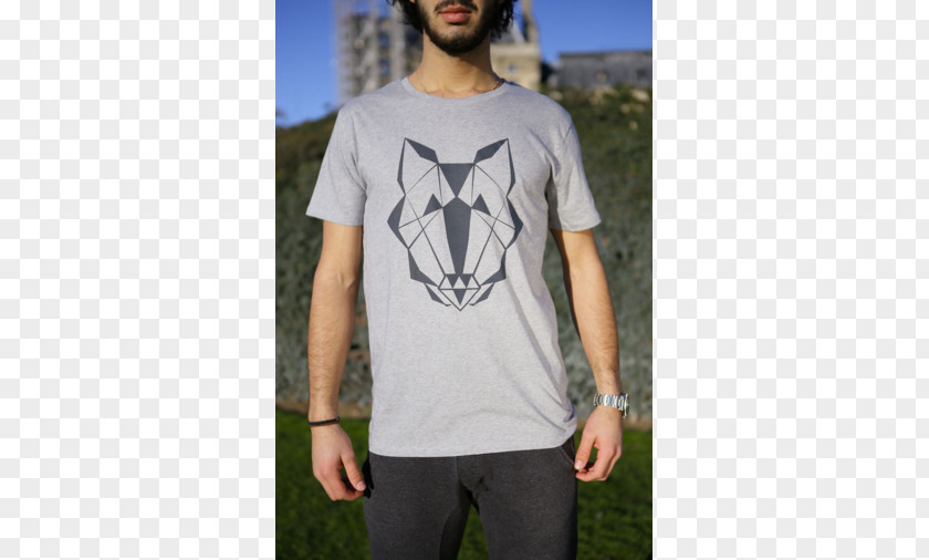 T-shirt Long-sleeved Fashion Gray Wolf PNG