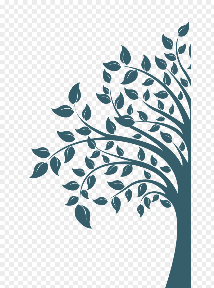 Talented Teal White Branching Leaf Font PNG