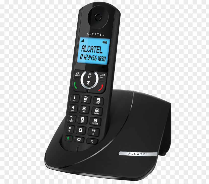 White Dot Alcatel Mobile Cordless Telephone Digital Enhanced Telecommunications Phones PNG
