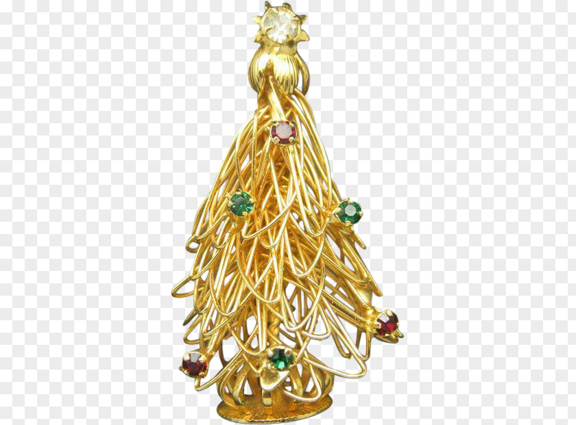 Abstract Christmas Tree Ornament Jewellery Decoration Gold PNG