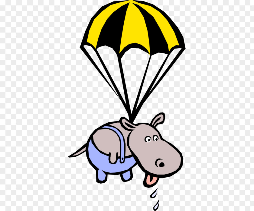 Cartoon Parachute Images Clip Art Vector Graphics Illustration Hippopotamus Image PNG