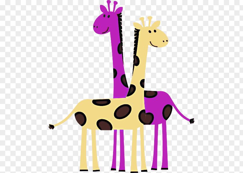 Wildlife Terrestrial Animal Giraffe Giraffidae Figure Clip Art Pink PNG
