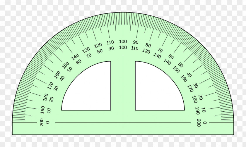 Angle Protractor Ruler Measurement Drawing PNG