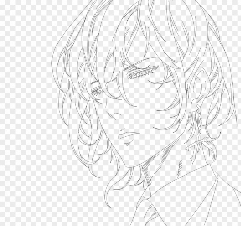 Hair Human Color Line Art Forehead Sketch PNG