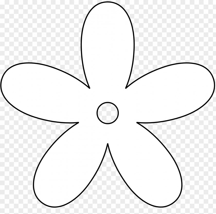 Black Flower Clipart White Line Art Clip PNG