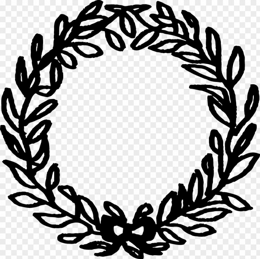 Hand-painted Wreaths Line Art White Clip PNG