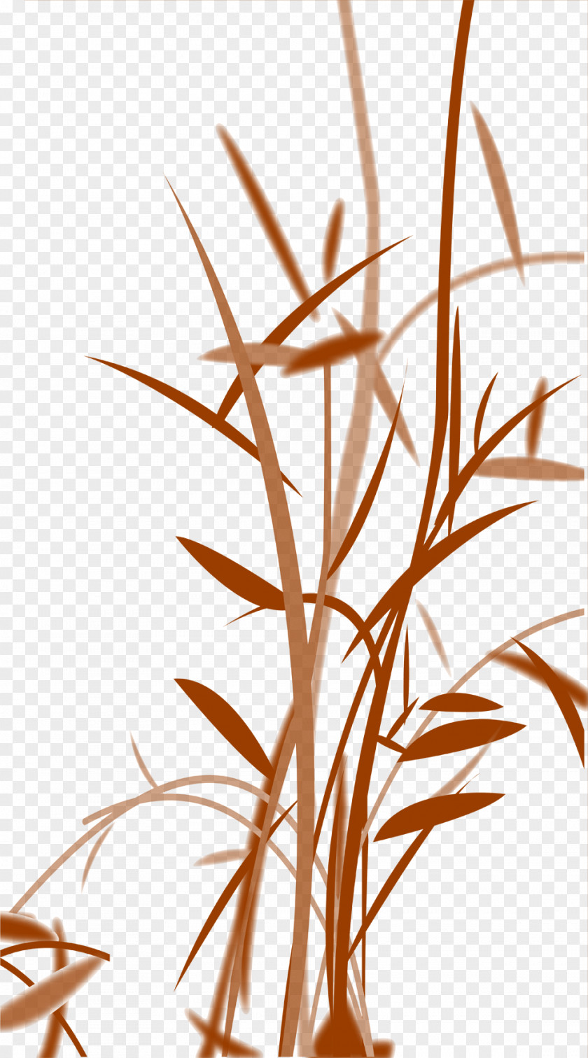 Khaki Ink Bamboo Leaf Decoration Bamboe Euclidean Vector PNG