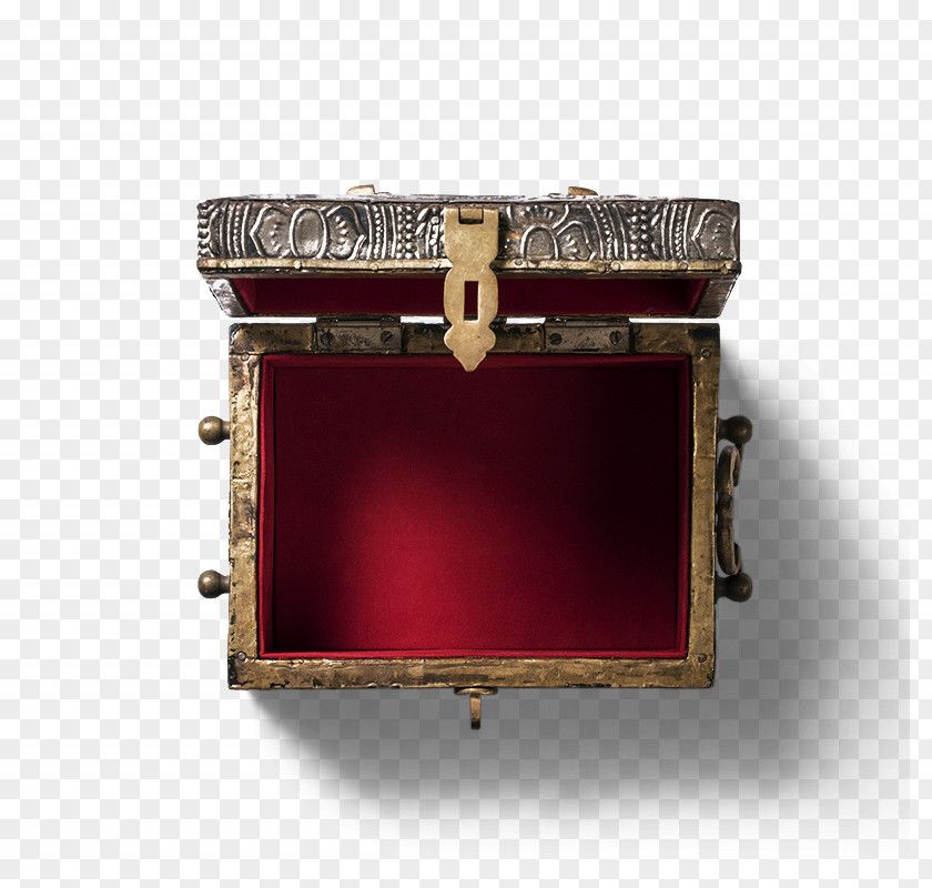 Open The Red Handicraft Jewelry Box Metal Casket Designer PNG
