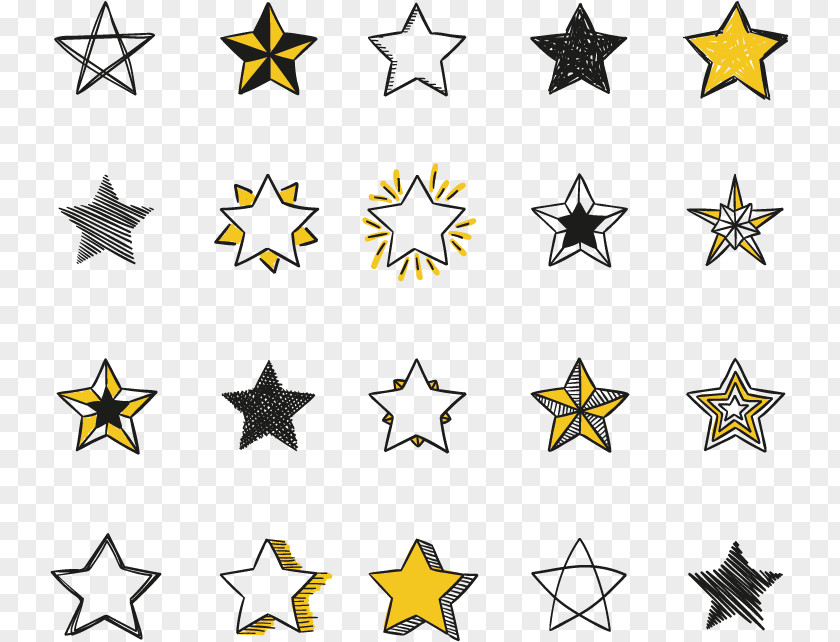 Vector Hand-painted Stars Euclidean Drawing Icon PNG