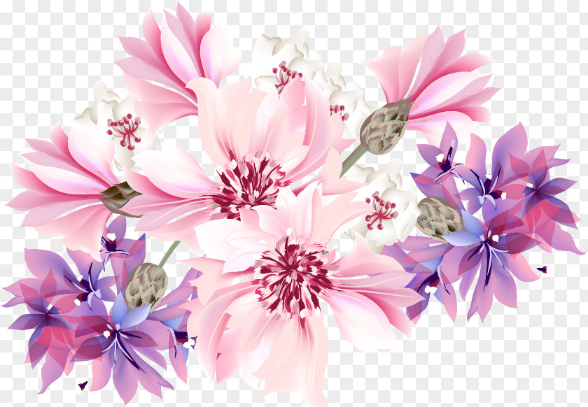 Romantic Fantasy Floral Background Flower Purple Stock Photography Blue Wallpaper PNG