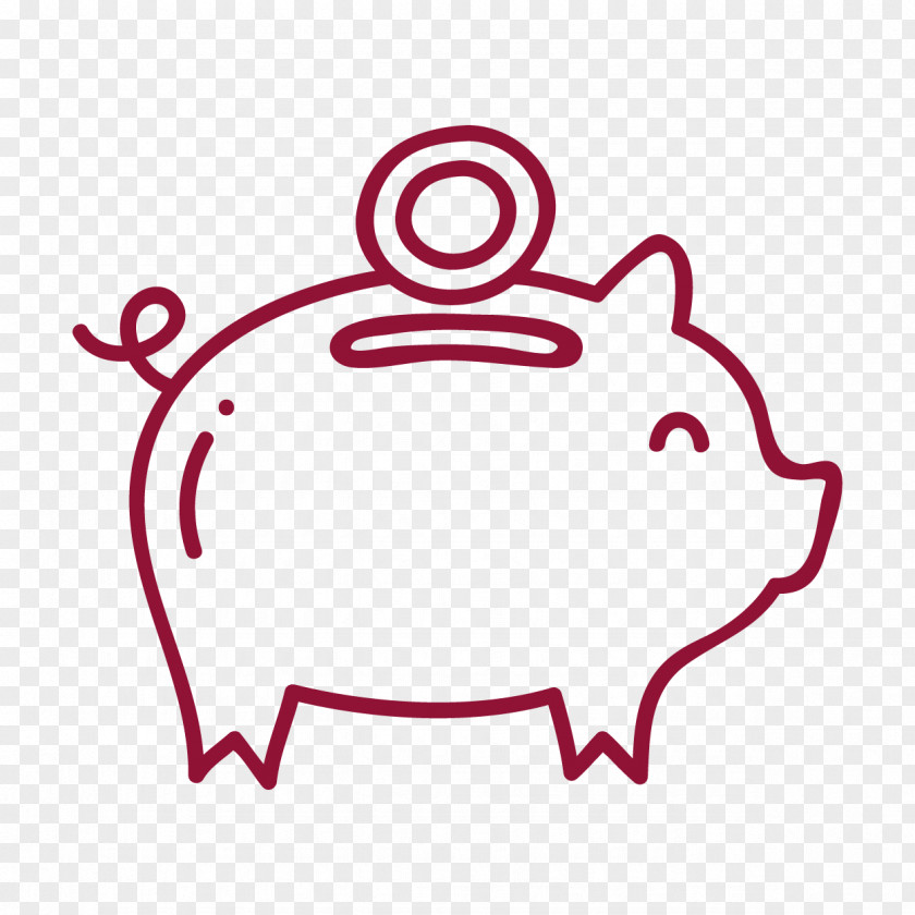 Sticker Magenta Piggy Bank PNG