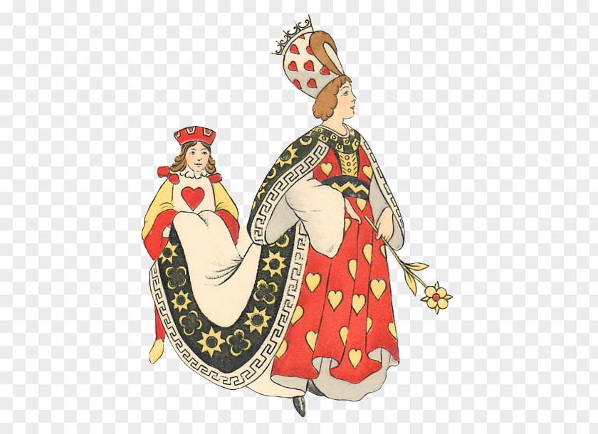 Queen Of Hearts Lewis Carroll Santa Claus (M) Christmas Ornament Costume Illustration PNG