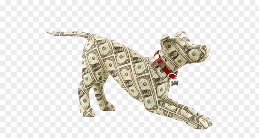 Toy Cartoon Dog United States Paper Money Sculpture PNG