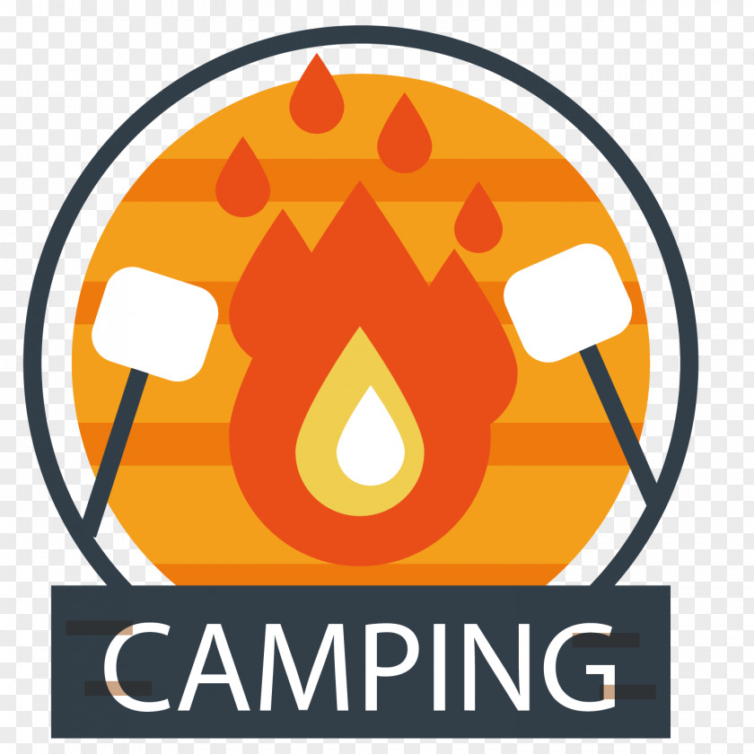 Vector Flame Decorative Label Logo Camping Scouting PNG