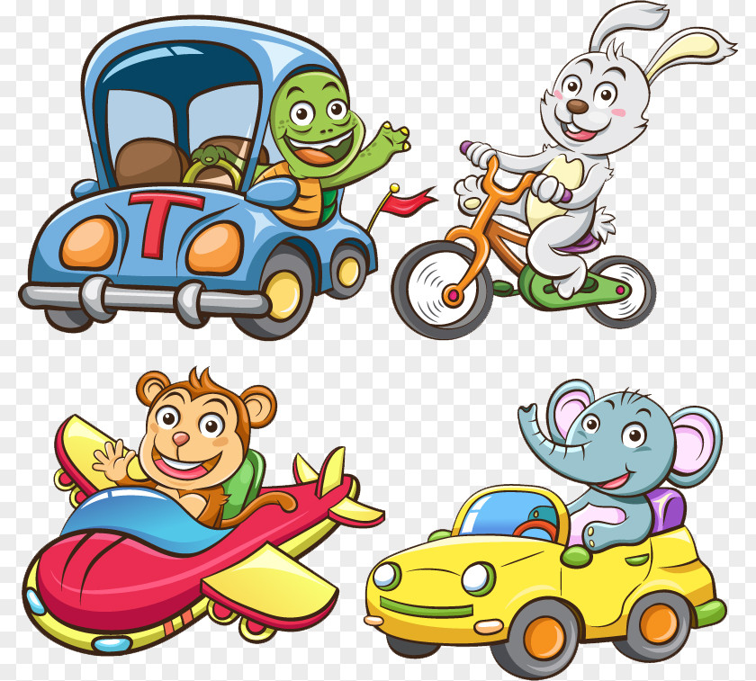 Driving A Vehicle Animals Cartoon Royalty-free Illustration PNG