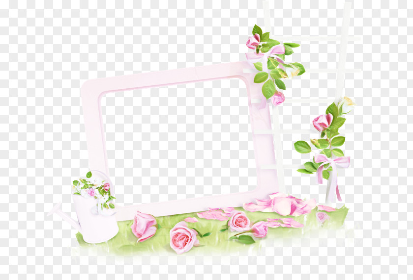 Interior Design Rectangle Pink Flower Frame PNG