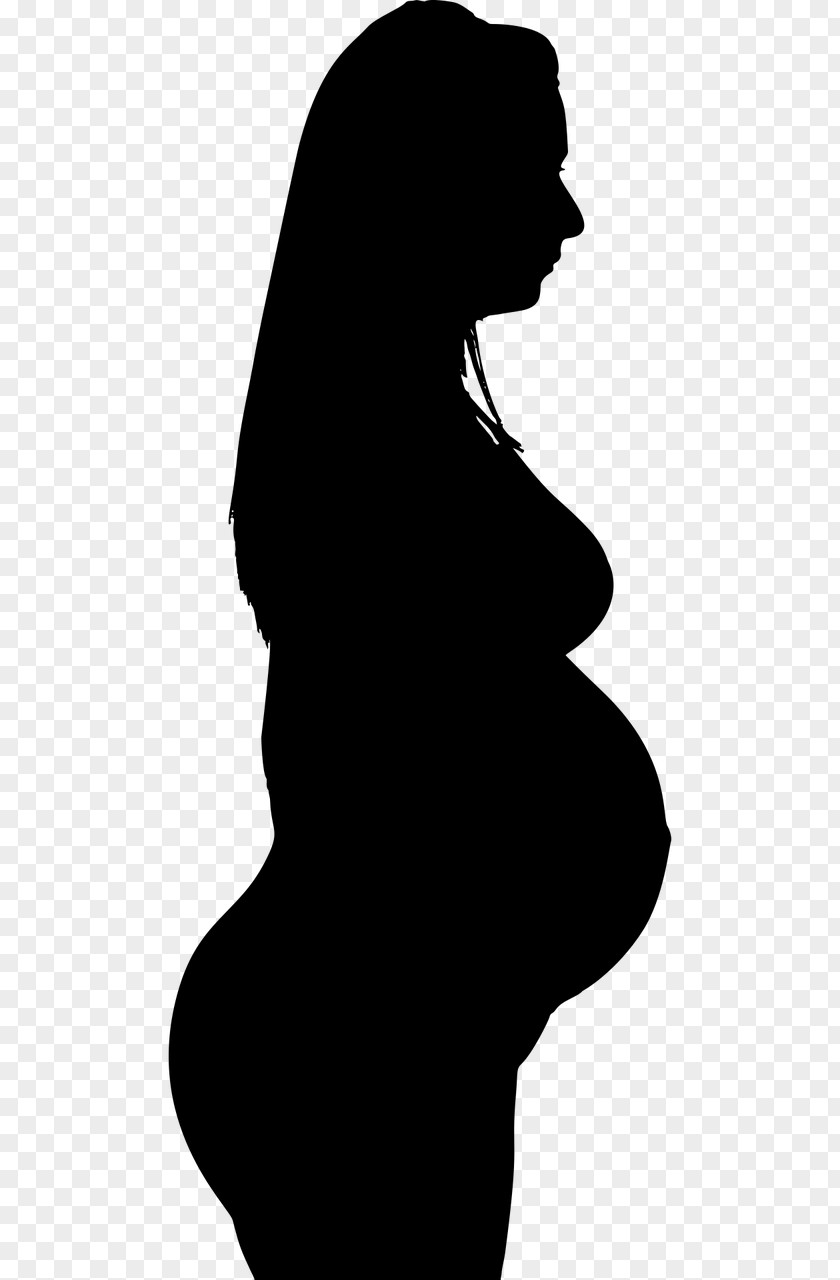 Black Hair Blackandwhite Pregnancy Cartoon PNG