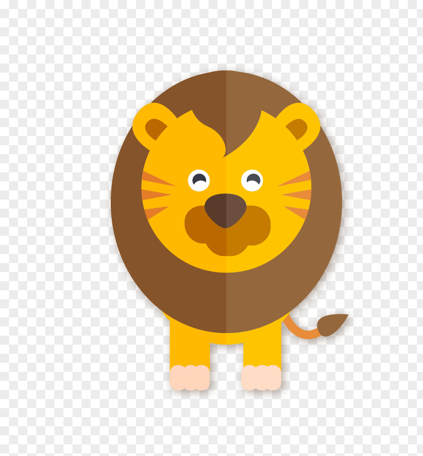 Lion Animal Flat Design PNG