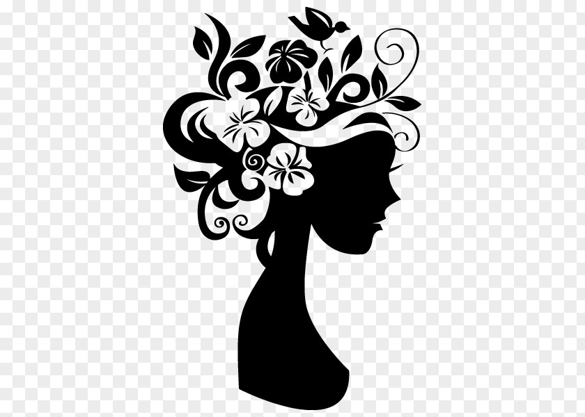 Silhouette Stencil Hair PNG