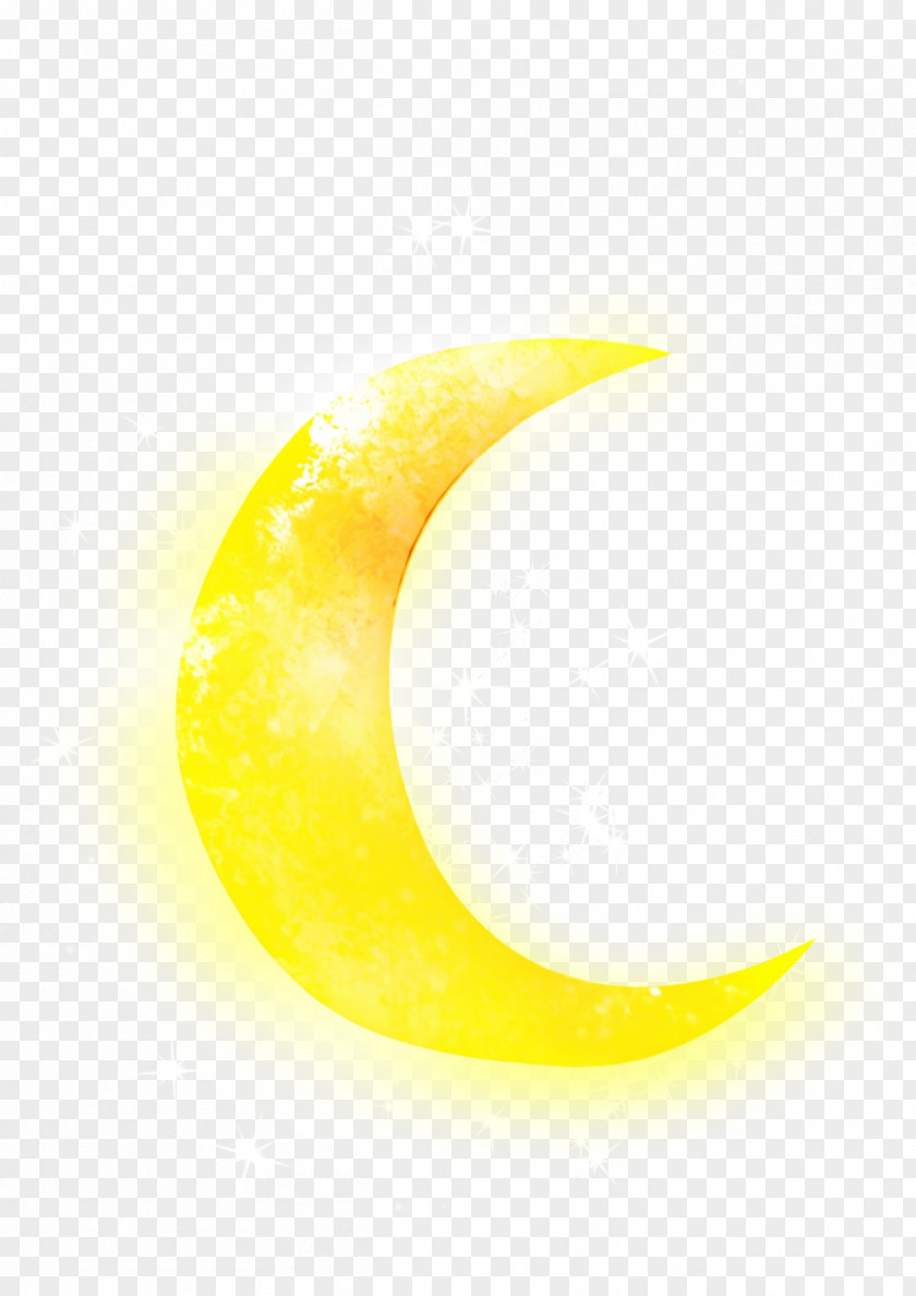 Symbol Yellow Crescent Moon PNG