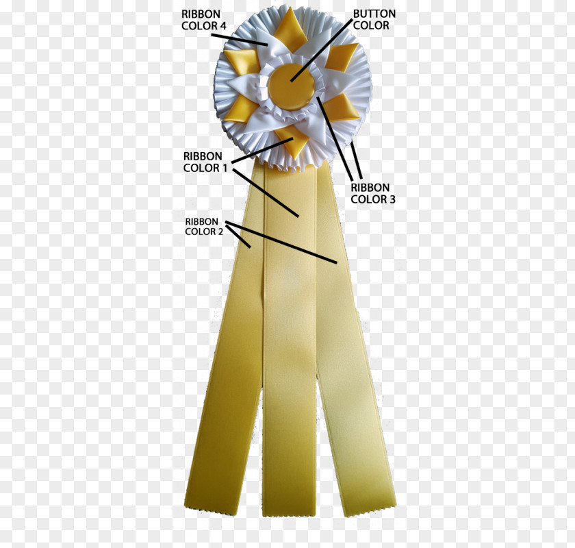 Ribbon Rosette Award Yellow Outerwear PNG