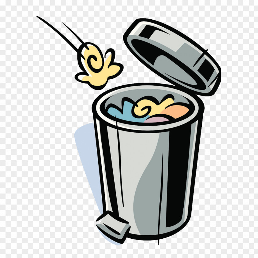 Garbage Can Rubbish Bins & Waste Paper Baskets Drawing Cartoon Office Trash PNG