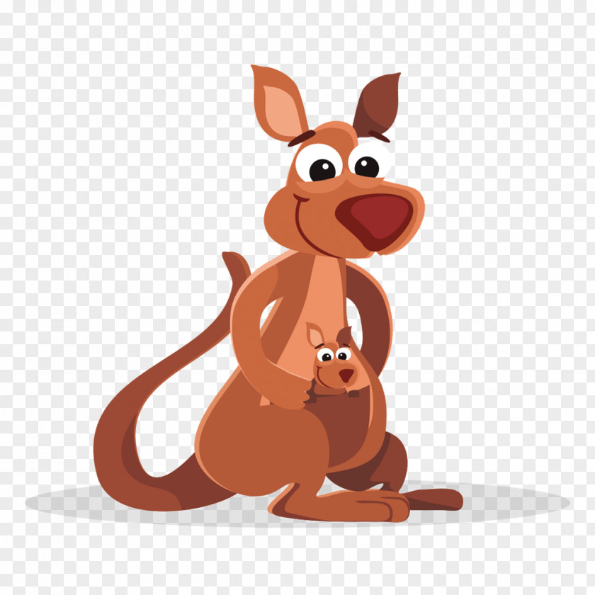 Vector Kangaroo Mommy Clip Art PNG
