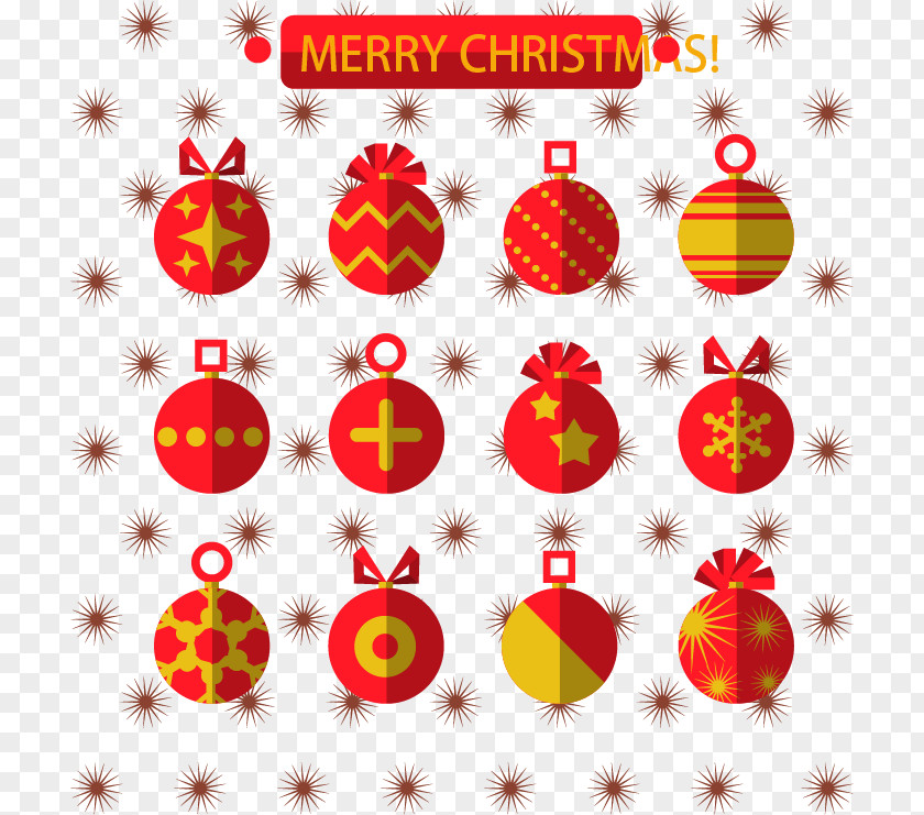 Red Christmas Balls Ornament Drawing PNG