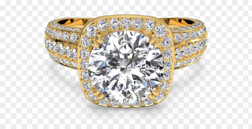 Round Shadow Engagement Ring Wedding Diamond Jewellery PNG