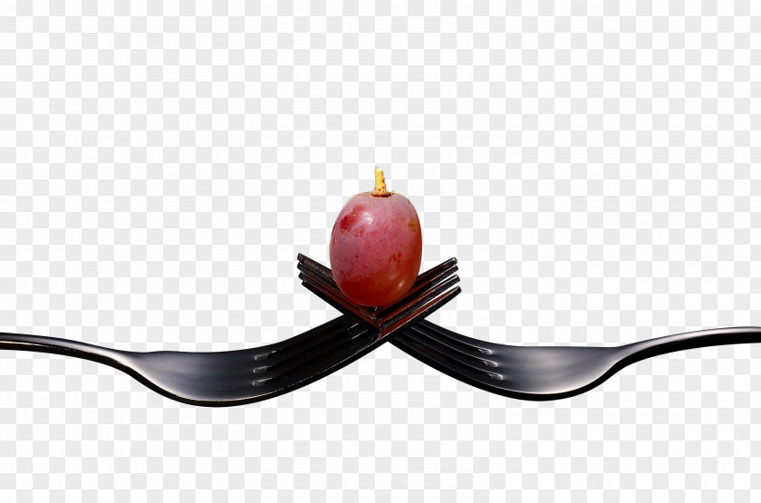 Knife And Fork On Red Grapes Napkin Spoon PNG