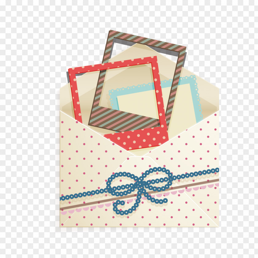 Retro Wave Envelope Paper Valentines Day Letter Scrapbooking PNG