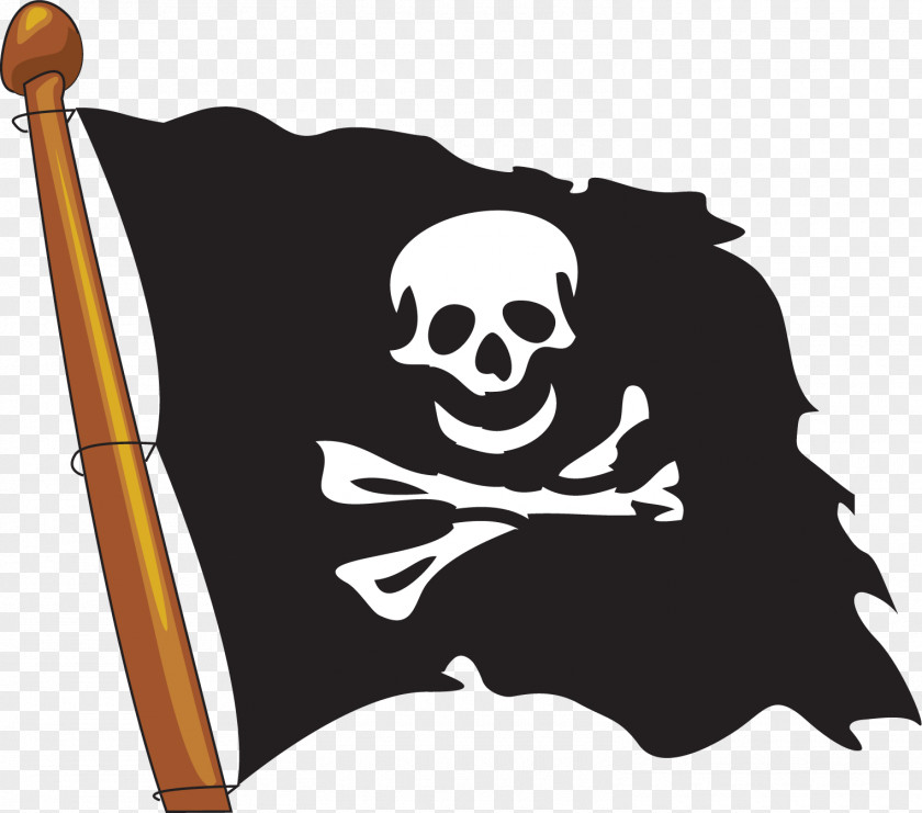 Vector Pirate Flag Painted Piracy Jolly Roger PNG