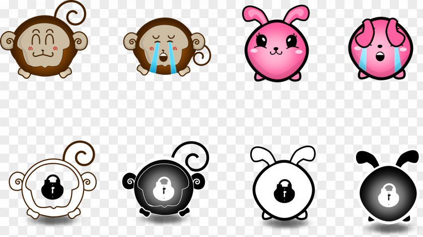 2d Game Smiley Animal Clip Art PNG