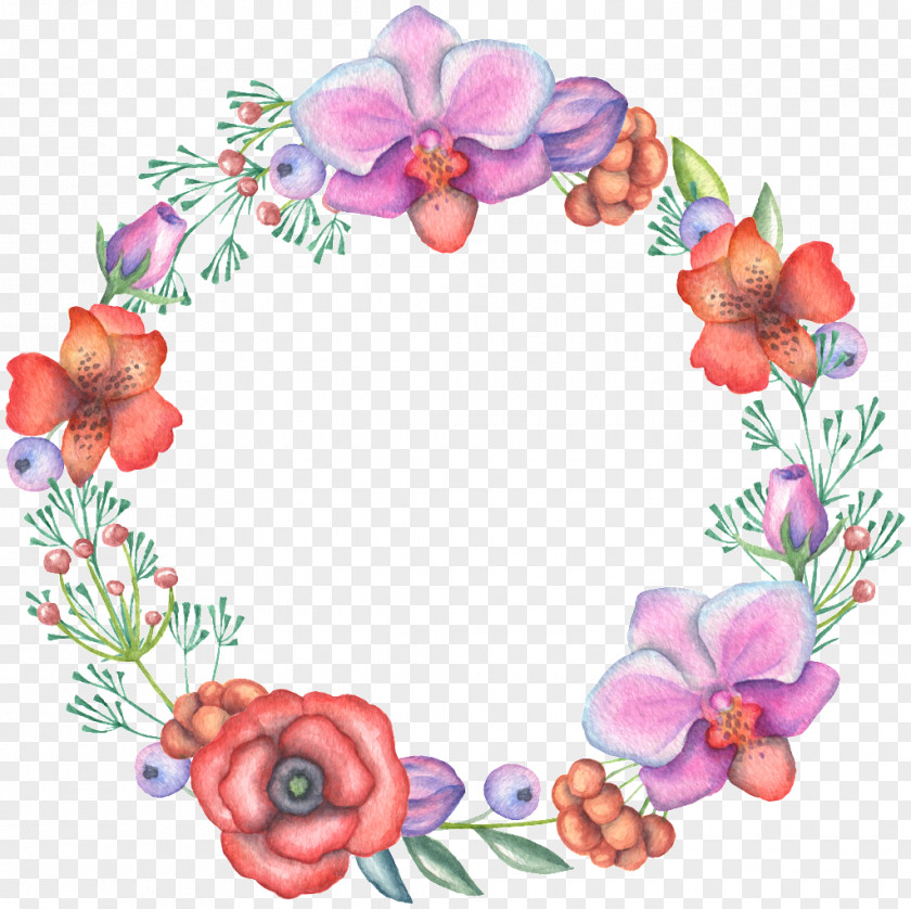 Floating Material Floral Design Flower Wreath Image PNG