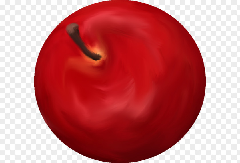 Hand-painted Red Apple Circle Mouth Close-up Font PNG