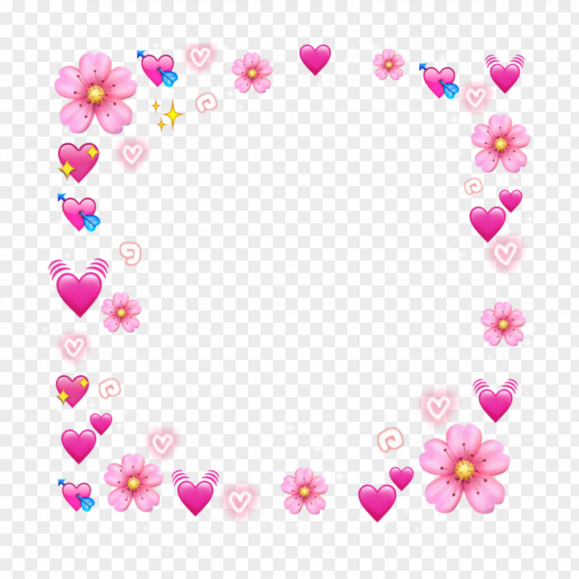 Pink Love Background Heart Emoji PNG