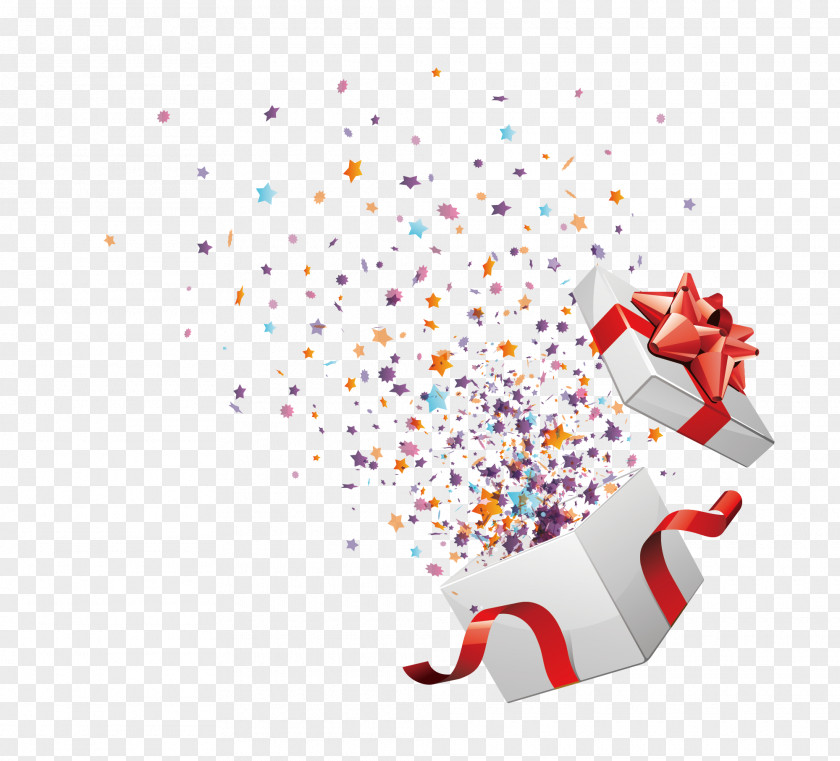 Sprinkles Confetti Birthday Gift Box PNG