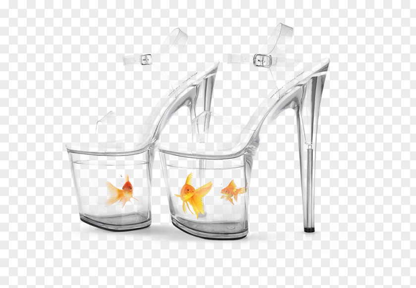 Transparent High Heels In Goldfish Slipper High-heeled Footwear Platform Shoe Sandal PNG