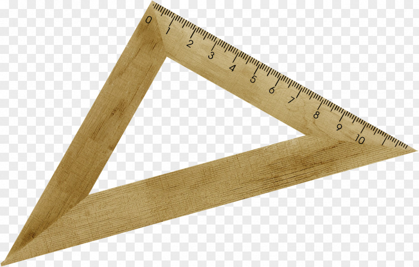 Triangle Ruler Set Square Wood Try PNG