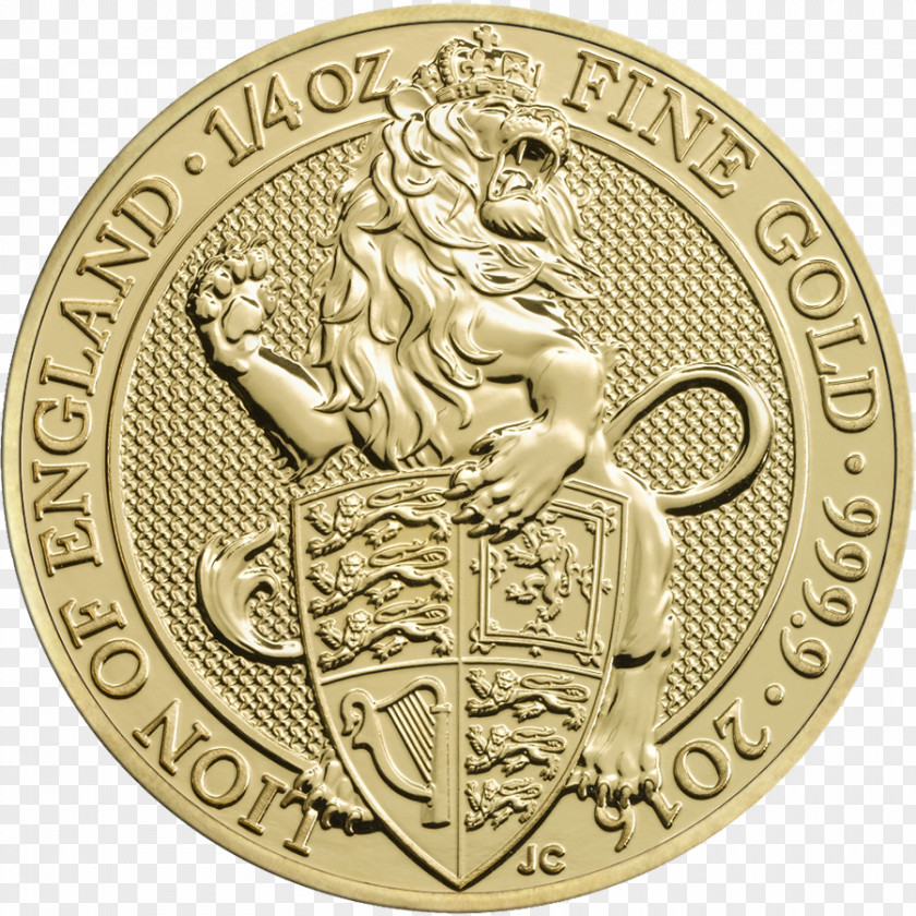 Gold Royal Mint Bullion Coin The Queen's Beasts PNG