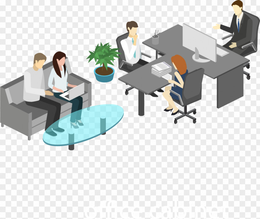 Vector Business Office People Cartoon Illustration PNG