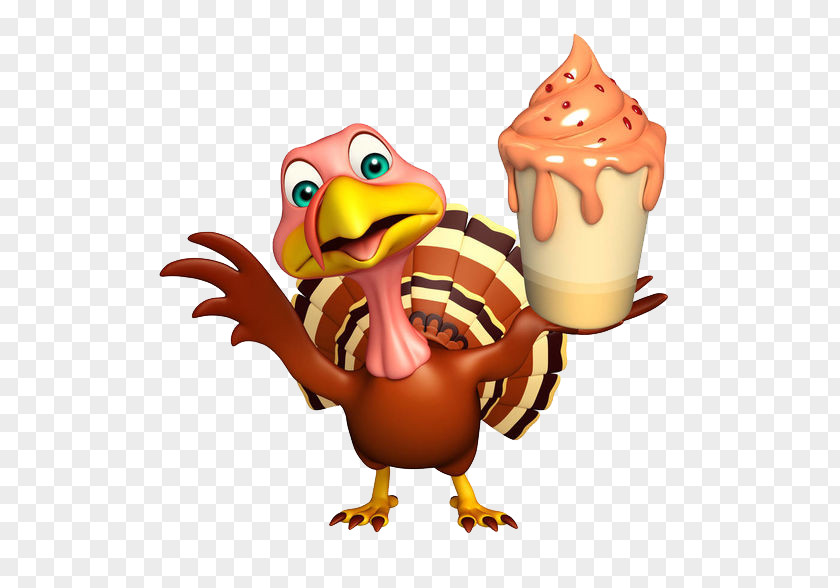 Peacock Takes Ice Cream Hamburger Turkey Meat Cartoon Royalty-free Illustration PNG