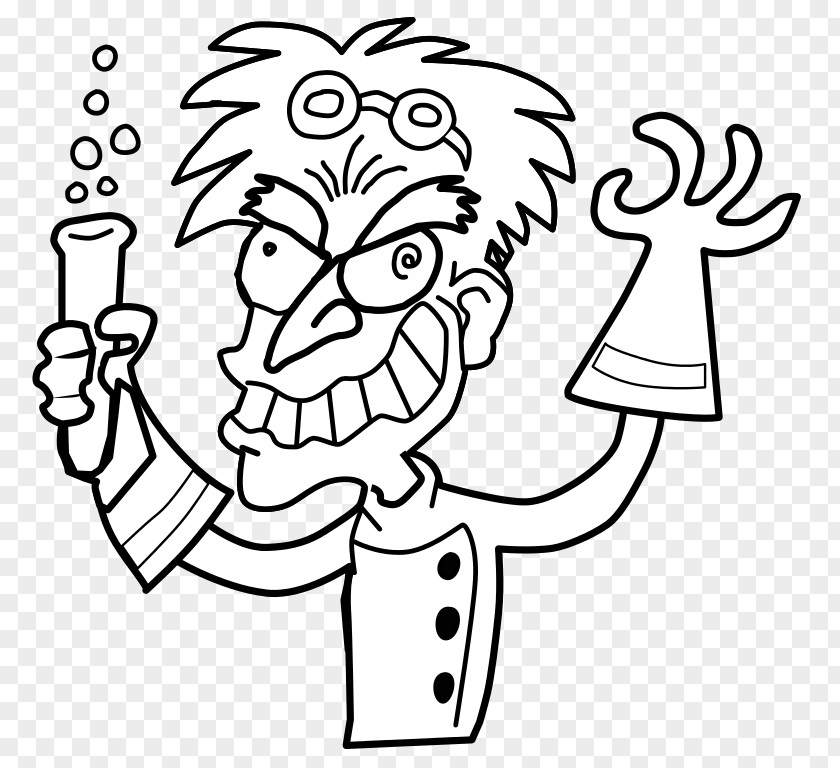 Pictures Of Mad Scientists Scientist Black And White Science Clip Art PNG