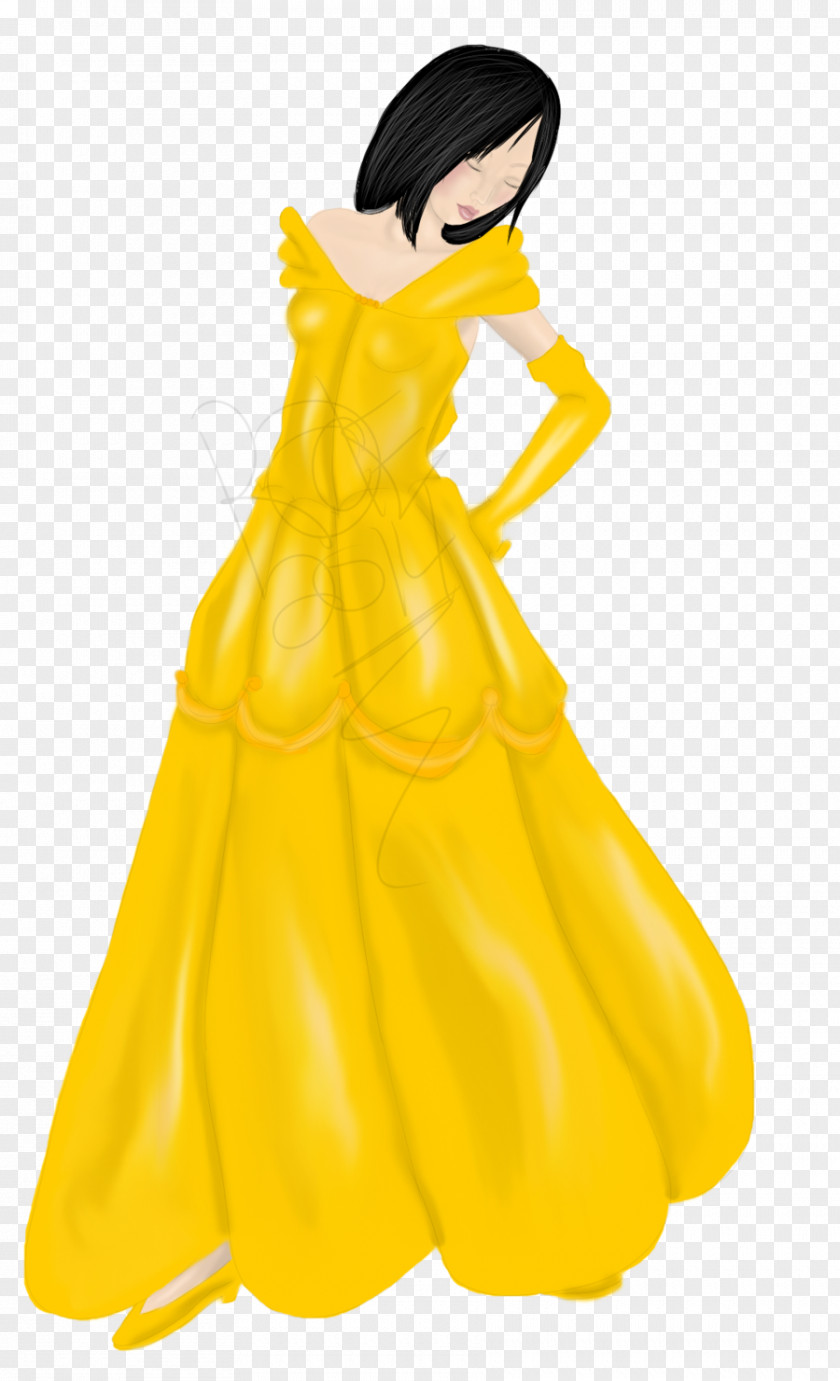 Pillsbury Doughboy Ball Gown A-line Wedding Dress Yellow PNG
