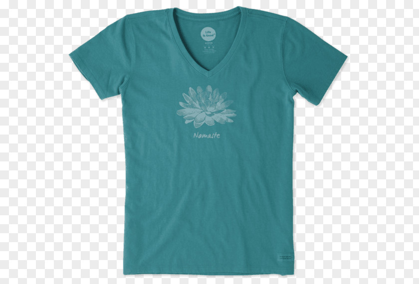 T-shirt Sleeve Neck Turquoise PNG