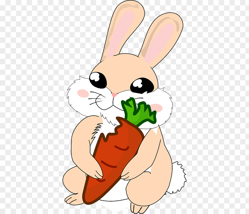 A Rabbit Is Eating Easter Bunny Carrot Clip Art PNG